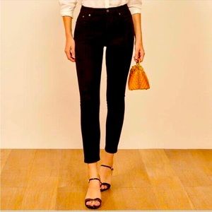 Reformation Black Serena High Skinny Crop Jeans 30